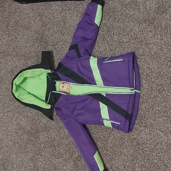 Purple and Neon Green Mint Girl Coat - Picture 1 of 4